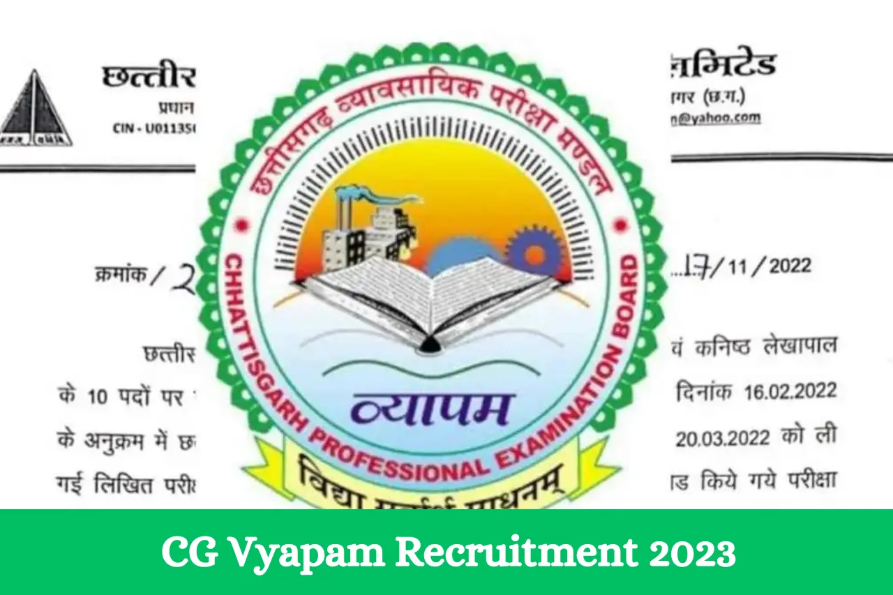 CG Vyapam Recruitment 2023