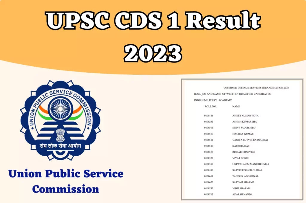 UPSC CDS 1 Result 2023