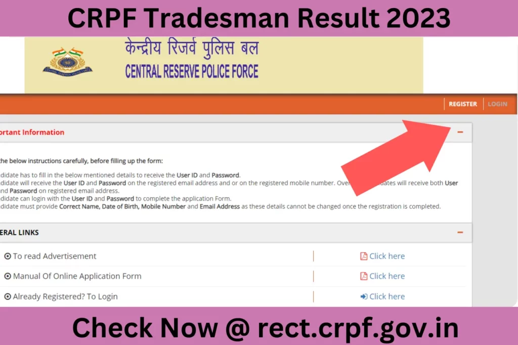 CRPF Tradesman Result 2023
