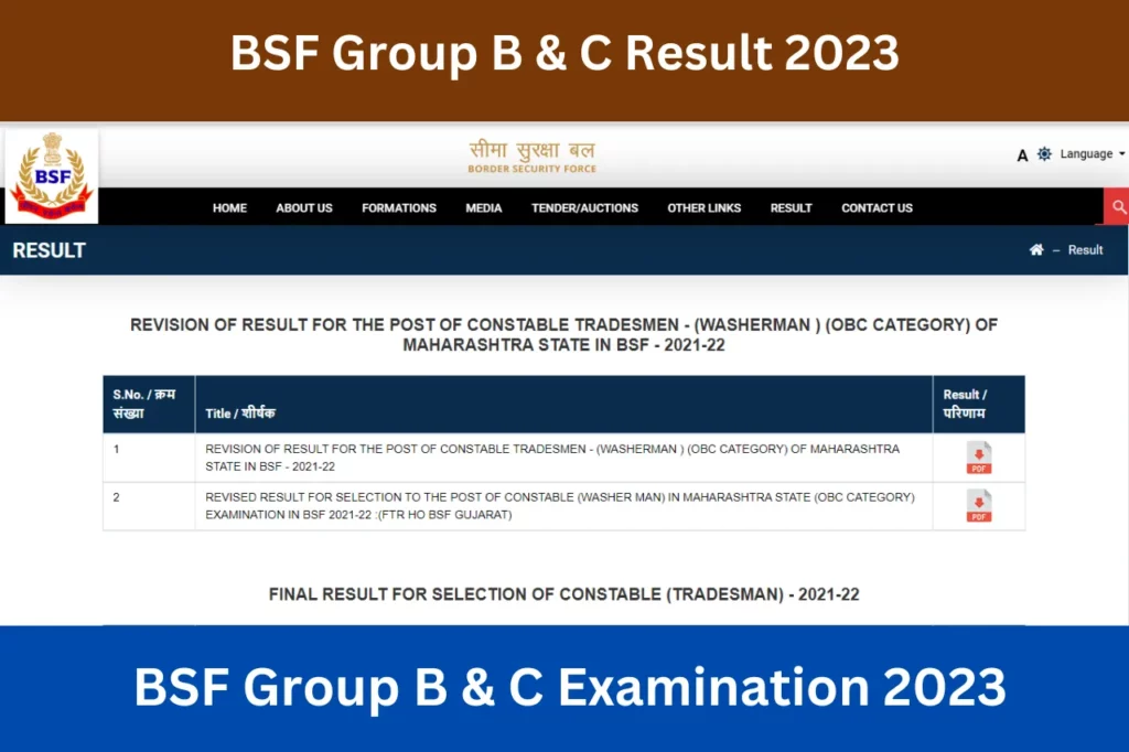 BSF Group B & C Result 2023